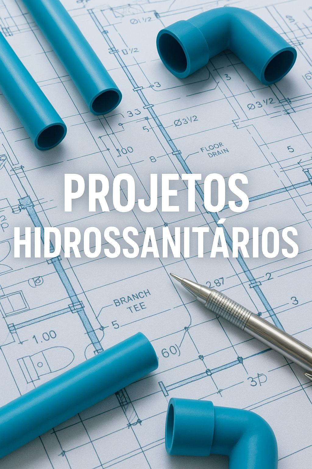 Representação de projeto hidrossanitário